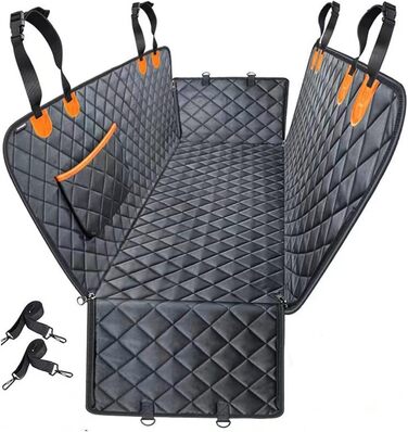 Захисний чохол на сидіння автомобіля для собак, універсальний, водовідштовхувальний, з кріпленнями для ременів безпеки, чорний, для позашляховиків, авто, вантажівок, гамак для собак