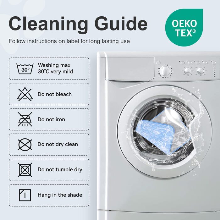 Кühlmatte для собак та котів MH MYLUNE HOME - термохромна охолоджуюча підстилка, самоохолоджуюча, нековзна, вологовпоглинаюча, портативна, XL 110x80 см (Блакитна)