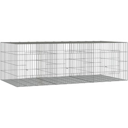 Клітка для кролів vidaXL, 3 секції, 163x79x54 см, оцинкована сталь, вольєр для домашніх тварин