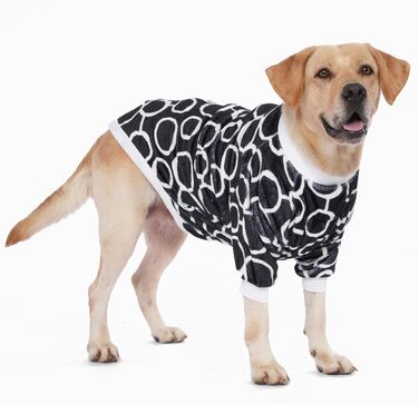 Пуловер LovinPet для великих собак: теплий, зручний, з фланелі, чорного кольору (Large)