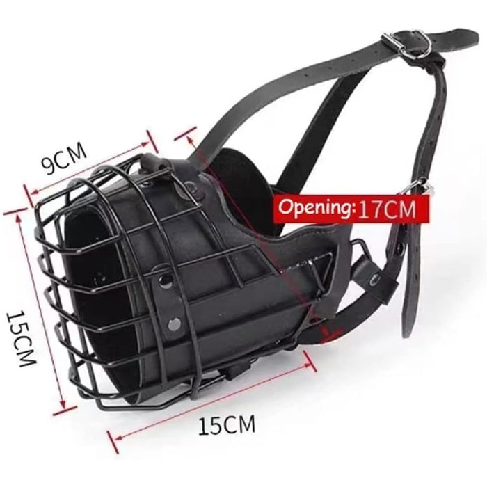 Металевий нашийник-намордник з шкіряним ремінцем для німецької вівчарки, добермана, ротвейлера та інших великих собак (упаковка 10 шт.)