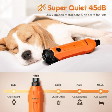 Шліфувальник кігтів для собак Gimars з 6 швидкостями, LED-підсвічуванням та USB-зарядкою. Оранжевий/західний колір (Sunset Chevron)