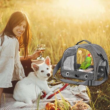 Транспортна сумка для птахів Asfrode з підставкою та металевим підносом: для папуг, канарек, хвилястих та корел