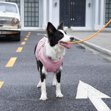 Тепла куртка для цуценят на шлейці, рожева, XS. М'яка, вітронепроникна жилетка для маленьких собак, тепла підкладка з флісу. (1 шт.)
