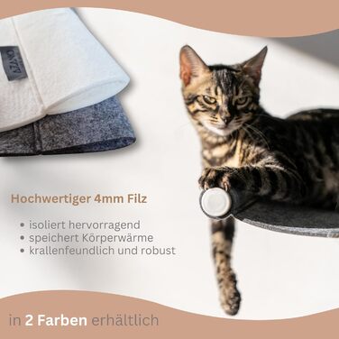 Кігтеточка-гамак для котів AZANO® XL з металу | Дизайнерська стіна для лазіння котів | Гамак для котів на стіну | великий та стабільний (Сірий) AZANO-Сірий