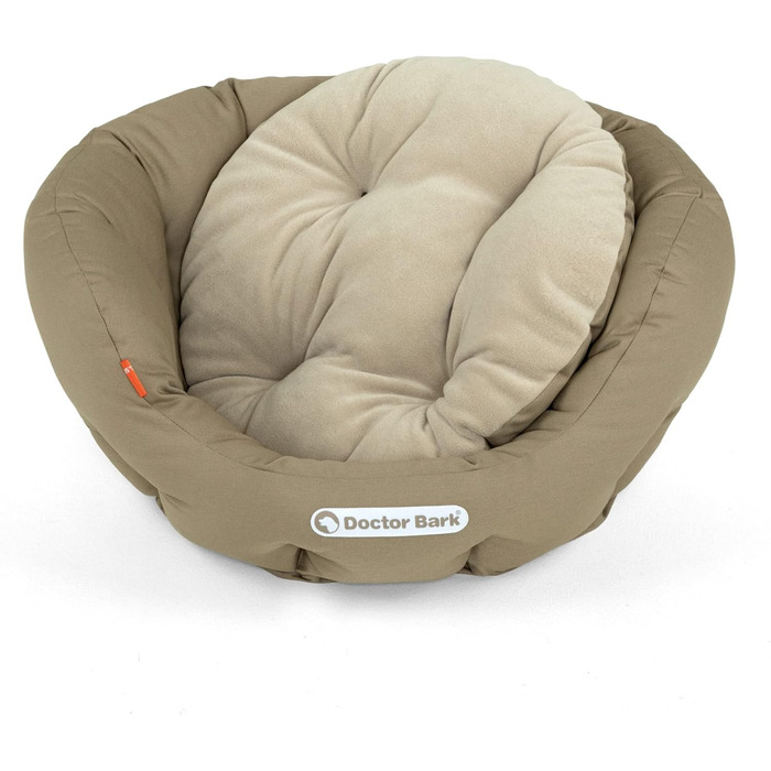 Кругле ліжко для собак Doctor Bark з ортопедичною подушкою, 40x35 см, золото-коричневе (S)