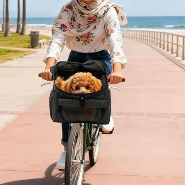 Фарбований кошик для собак, велосипедний кошик-тримач для маленьких тварин до 7,5 кг, велосипедна сумка-рюкзак з розкладним сіткою, 300D Oxford (Сірий)