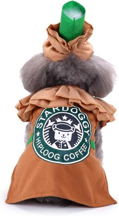 Костюм для собак 'Латте' – карнавальний костюм 'Еспресо' для собак, теплий халат-піжама для маленьких та середніх собак, косплей, Хелловін