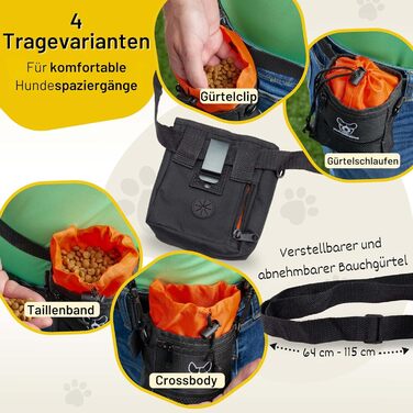 Сумка для ласощів для собак Hundefreund | Зручна сумка для тренувань з 4 відділеннями (14 x 11 x 4 см)