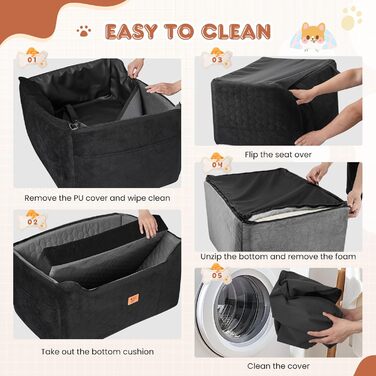 Автомобільний лежак для собак середніх та великих порід 78x55x53 см, знімний, миючий, з поводом, водонепроникний чохол, для великих собак