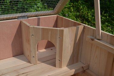 Клітка для дрібних тварин Mucola 117x63x58 см, 3-ярусна, дерев'яна, для хом'яків, мишей, кроликів, з відкидним дахом та рампою