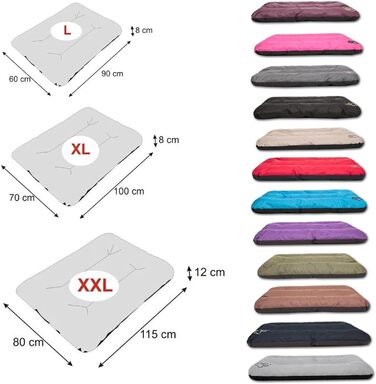 Матрац для собак, лежанка для собак великих, середніх та малих порід - вологостійкий килимок для собак, м'який лежак з піни, Outdoor & міцний матрац для собак - 90x60x8 см Коричневий R1(90 x 60 см) Коричневий