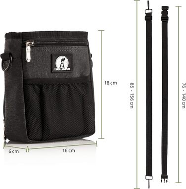 Мішок для ласощів для собак - міцний та водовідштовхуючий аксесуар для прогулянок та тренувань (чорний, Black Edition)