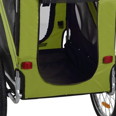 Причіп для велосипеда Zoomundo для собак, червоно-чорний, з металевим каркасом (зелений)