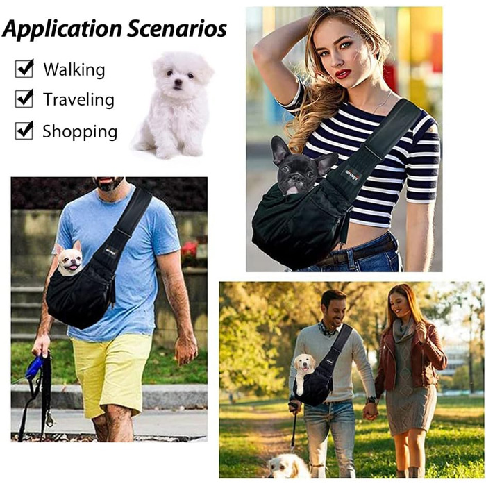 NATUYA Сумка-переноска для собак та котів, чорна, водовідштовхувальна, для прогулянок та подорожей