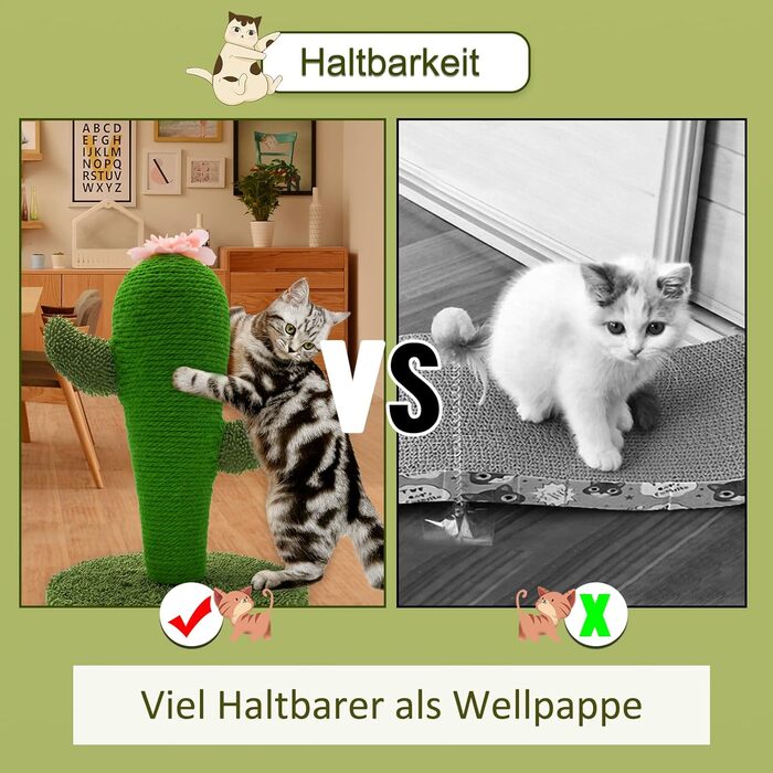 Крактус для котів AUSCAT: сонячний крактус-кліматизатор з сизалю для кошенят, кімнатний крактус-кліматизатор