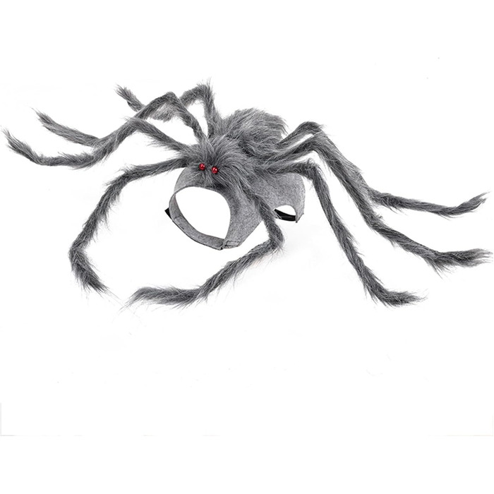 Костюм Павука на Хелловін для собак BAMY, кумедний аксесуар, сірий колір, косплей для домашніх тварин, розмір S (обхват грудей 30–41,9 см)