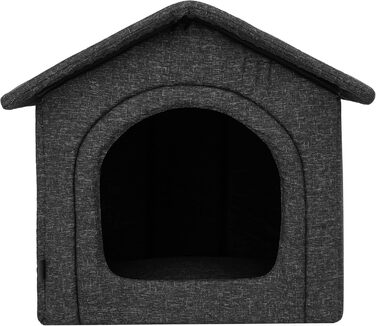 Будка для тварин, куточок для собак, вольєр для тварин, собача будка, місце відпочинку, вольєр, притулок для тварин, вольєр для собак, R2: 38 x 44 см, Чорний екологічний мотузок R2 - 38 x 44 см Чорний екологічний мотузок