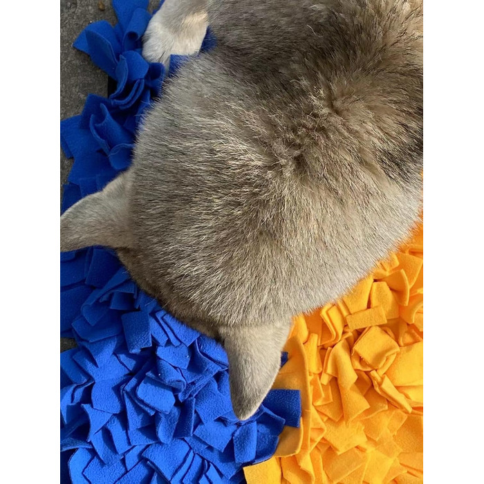 Міцна шнуркова килимок для собак великих порід, Max Stitch Design, 45 x 60 см, блакитний та жовтий кольори