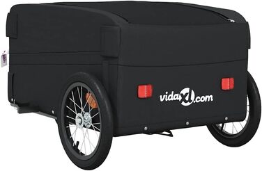 Причіп для велосипеда, вантажний/для собак, чорний, 45 кг, сталь. Підходить для покупок, подорожей, легко збирається