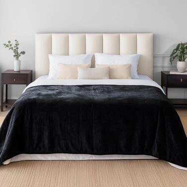 Водонепроникний коврик Dreamzie для собак - 127x152 см, для дивана та ліжка, з Sherpa-fleece, чорний, XL (152 x 203 см)