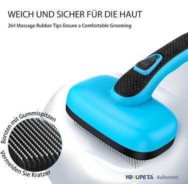 Набір для догляду за собаками (5 шт.) – щітка для вичісування линяючої шерсті (коротко- та довгошерсті). Синій колір.