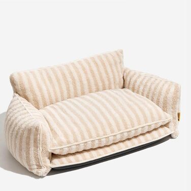 Крісло-лежанка для собак, лежанка для тварин, м'яке ліжко для собак, крісло-диванчик для собак (XL, 100x65x40 см, бежево-смугасте)