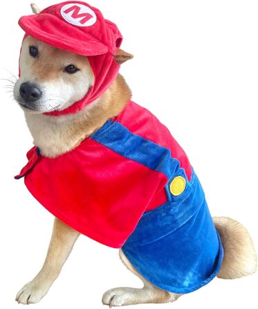 Костюм для собак 'ComfyCamper' – хатинка та підтяжки, розміри S, M, XL, червоний, для косплею, Хелловін