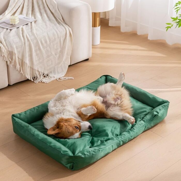 Водонепроникне лежанка для собак M&Catree, прямокутна, миється, м'яка, для собак та котів - 50x60x7 см, темно-зелений