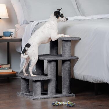 Сходи для домашніх тварин Furhaven Steady Paws, 3 сходинки, сірі, для високих ліжок і диванів