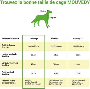 Транспортна переноска для собак MouvedyL, 94x64x76 см, переноска для собак для дому та вулиці, 2 дверцята, висувна підставка, 360° колеса