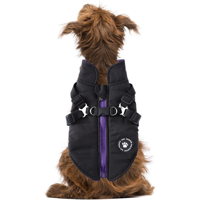 Зимовий теплий одяг для собак, флісова куртка, водонепроникна, утеплена, для цуценят та собак різних розмірів (Чорний, M)