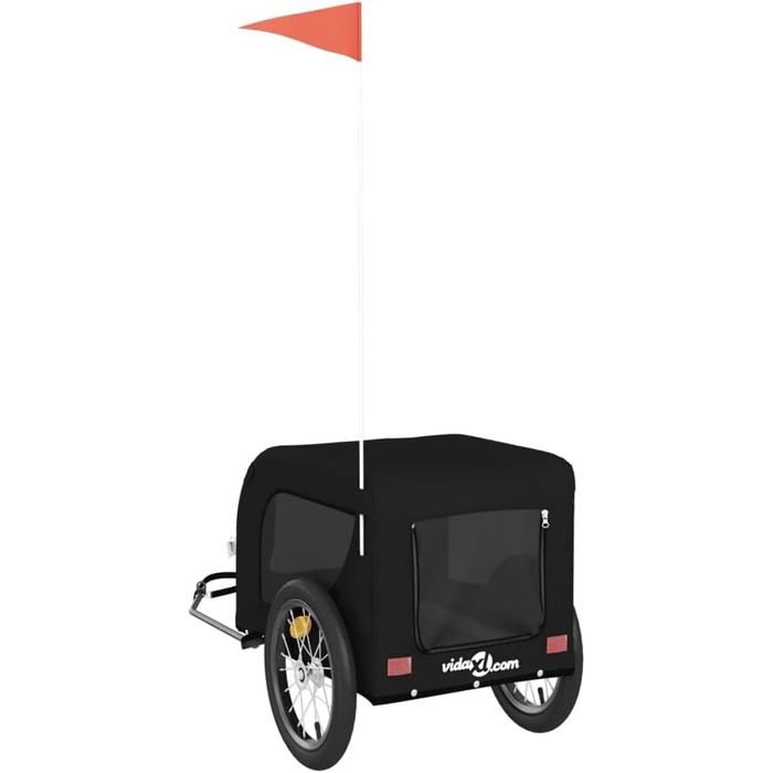 Причіп для велосипеда, переноска для собак, чорний, Oxford-тканина та метал, 94003