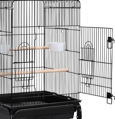 Клітка для птахів Yaheetech з підставкою та іграшками, 46.5 x 46.5 x 136 см
