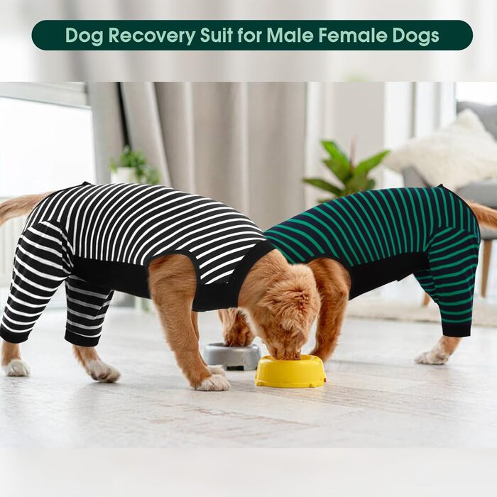 Комбінезон для собак Kuoser після операції на задніх лапах, чорний, розмір L (Back:40cm)