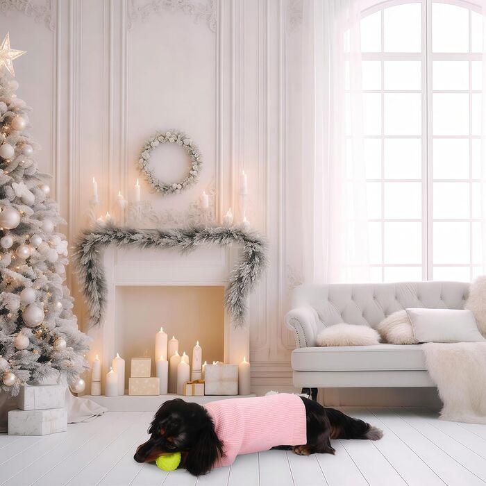 Теплий зимовий пуловер для собак малих та середніх порід, рожевий, M