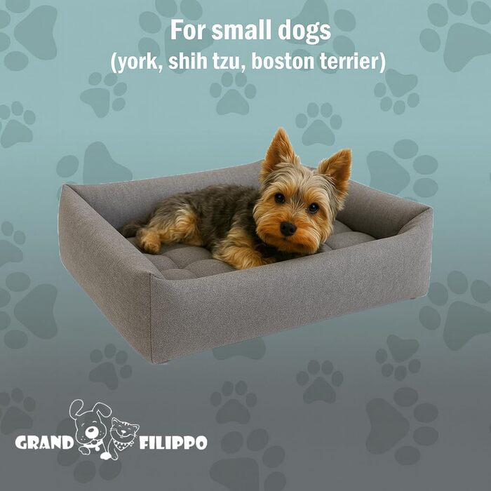 Водонепроникне ліжко для собак - ліжка для маленьких та великих собак - ліжко для собак з неслизьким дном - кошик для собак, корзинка для собак 65x55x16 сірий льон 65x55x16 сіре лляне полотно