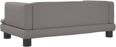 Крісло-ліжко для собак, м'яке ліжко для тварин, лежанка для маленьких собак та котів, штучна шкіра, 80 x 45 x 30 см, сірий колір