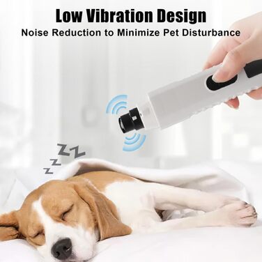 Шліфувальник для кігтів собак MiOYOOW з LED-підсвічуванням, 5 швидкостей, USB-зарядка, тихий, для собак та котів