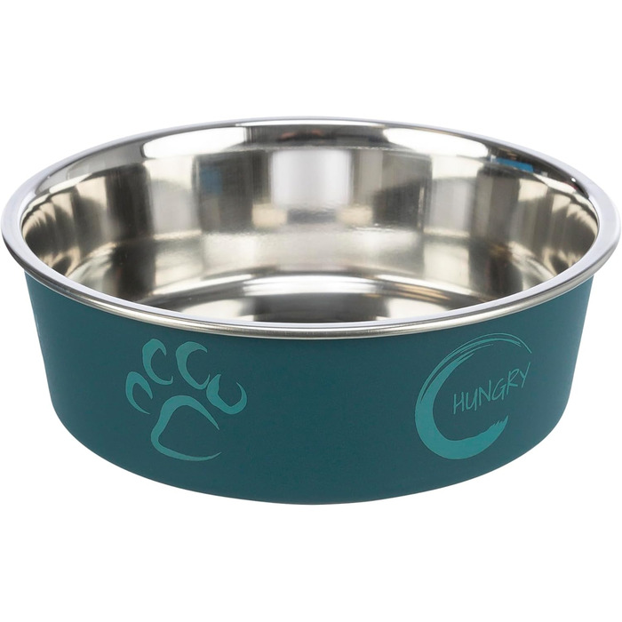 Тріксі Миска з нержавіючої сталі з пластиковим покриттям, 2.2 л, діаметр 23 см, висота 8 см, різнокольорова, 1 шт.