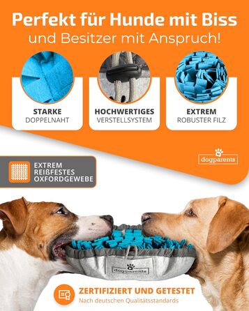 DOGPARENTS® нюхальний килимок для собак малих і великих, міцна синя іграшка-килимок для занять і пошукових ігор