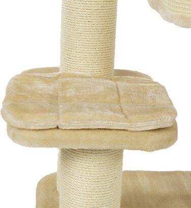 Дряпак для котів CanadianCat Portland - великі сизалеві стовпчики для великих котів, бежевий, 69x47x124 см