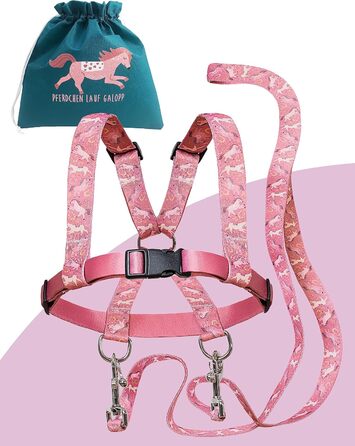 Jubi® Екіпірування для коней для дітей - регульоване, з сумкою для зберігання - рожеве