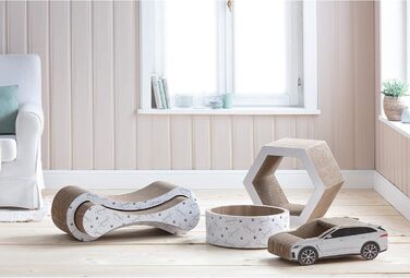 Кігтеточка для котів Dehner Lieblinge Scratch Circle з котячою м'ятою, діаметр 43 см, висота 15.5 см, з натурального картону, сертифікат FSC®