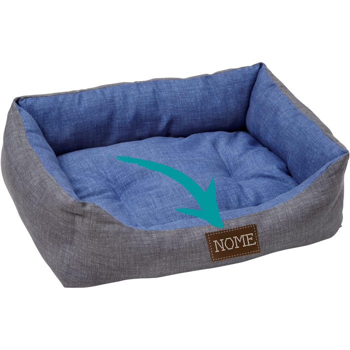 Baroni Home Лежанка для собак та котів, розмір S, з тканини, м'яка, зручна, для дому (45x60 см, сірий та блакитний)