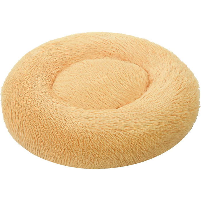 Ліжко для собак Aoresac Donut, м'яке та пухнасте, XS-3XL, XXL Ø100x26см, до 30 кг, шампань