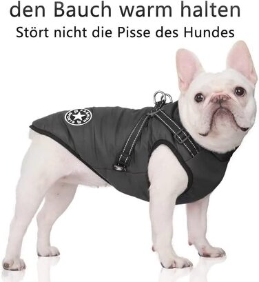 Зимовий жилет для собак, водонепроникний, з D-початком, для маленьких собак (3XL, Чорний)