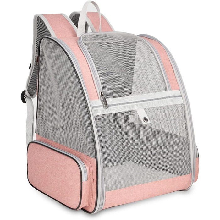 Рюкзак для собак та котів PETCUTE, рожевий, до 7 кг, дихаючий, складний, для подорожей, кемпінгу, схвалений авіакомпаніями