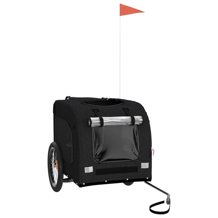 Транспортна коробка для тварин, візок для собак з колесами, чорний, з оксфордської тканини та металу, для всіх сезонів