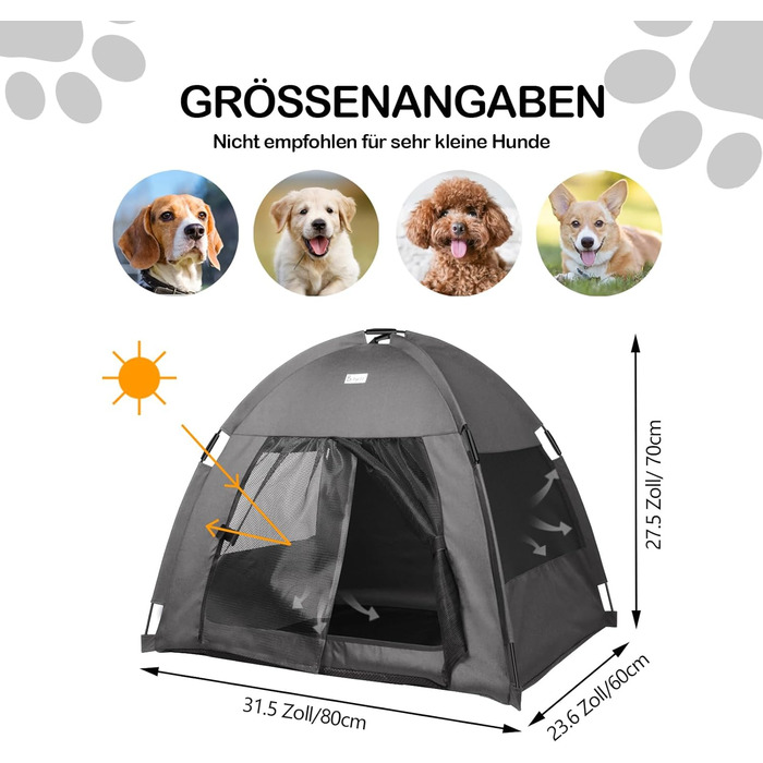 Зручне ліжко-будиночок для собак та котів Babyezz, сіре, L